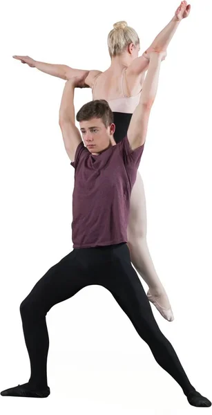 Ballettpartner Tanzen Auf Weißem Hintergrund — Stockfoto