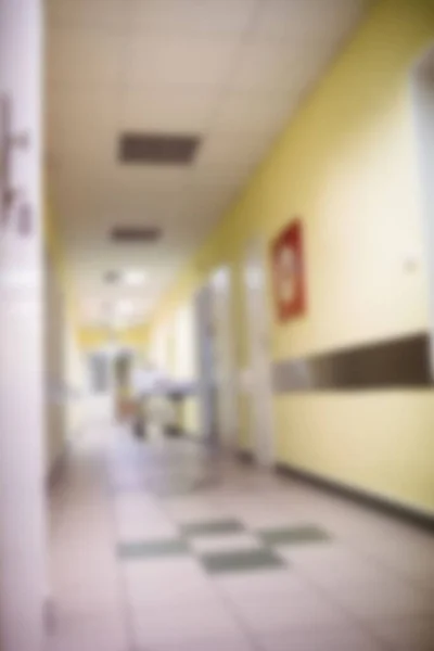 Blurry Empty Corridor Hospital — Fotografia de Stock