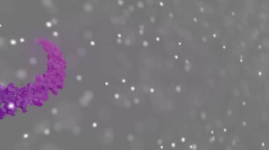 Şekillerin üzerindeki DNA iplikçiklerinin animasyonu. küresel iş ve dijital arayüz kavramı dijital olarak oluşturulmuş video.