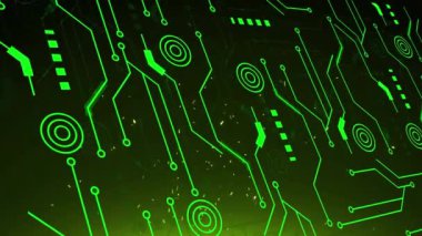 Siyah arkaplan üzerindeki bağlantı ağının animasyonu. küresel iş ve dijital arayüz kavramı dijital olarak oluşturulmuş video.