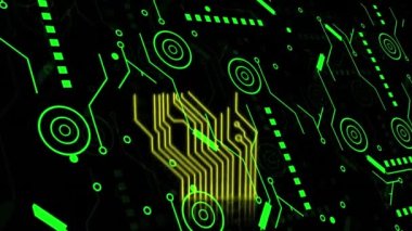 Siyah arkaplan üzerindeki bağlantı ağının animasyonu. küresel iş ve dijital arayüz kavramı dijital olarak oluşturulmuş video.