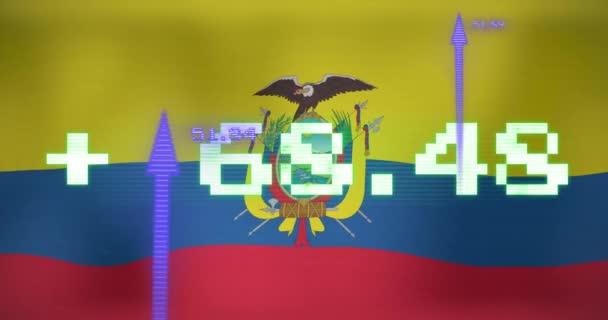 Animazione Del Trattamento Dei Dati Bandiera Della Colombia Business Globale — Video Stock
