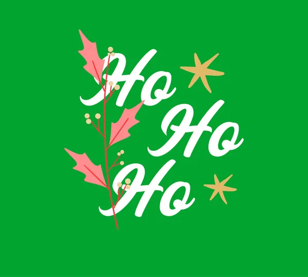 Složení Textu Jmelí Zeleném Pozadí Vánoční Zimní Tradiční Slavnostní Koncept — Stock fotografie