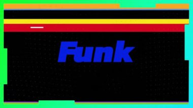 Funk metin animasyonu ve siyah arkaplan üzerindeki çizgiler. Sosyal medya ve iletişim arayüzü kavramı dijital olarak oluşturulmuş video.