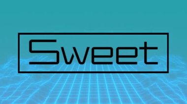 Siyah arkaplanda tatlı metin ve dijital şekillerin animasyonu. Sosyal medya ve iletişim arayüzü kavramı dijital olarak oluşturulmuş video.