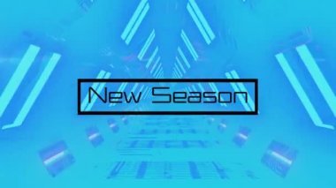 Dijital tünelde yeni sezon metninin animasyonu. Sosyal medya ve iletişim arayüzü kavramı dijital olarak oluşturulmuş video.