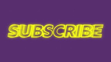 Işık yolları üzerine abone olan neon metnin animasyonu. Sosyal medya ve iletişim arayüzü kavramı dijital olarak oluşturuldu.