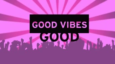 Pembe arka planda iyi titreşimler metin ve eller animasyonu. Sosyal medya ve iletişim arayüzü kavramı dijital olarak oluşturulmuş video.