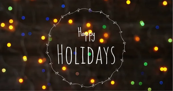 Imagem Gerada Digitalmente Happy Holidays Texto Luzes Fadas — Fotografia de Stock