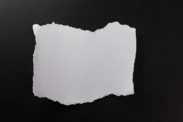 Roughly Torn Rectangle White Paper Black Background Monochrome Light Texture — Stock Photo, Image