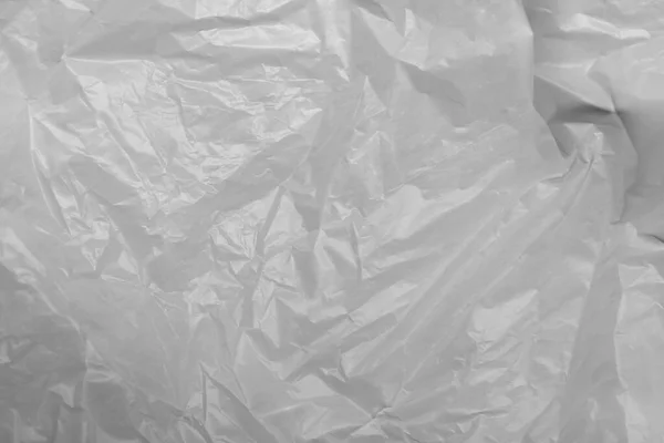 Отражение Света Тени Складки Складки Тонком Белом Пластиковом Листе Монохромный — стоковое фото