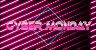 Mor havai fişekler üzerine metalik pembe harflerle oyunun animasyonu. Çevre ve sosyal medya kavramı dijital olarak oluşturulmuş video.