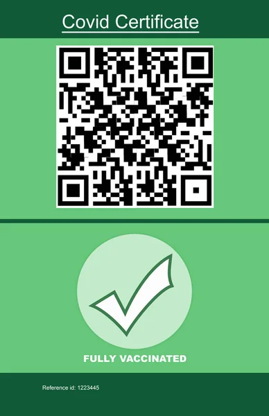 Covid vaccination certificate and qr code on screen. healthcare, lifestyle, travel and technology during covid 19 pandemic digital composite image.