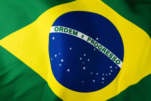 Image Close Wrinkled National Flag Brazil National Flags Patriotism Celebration — Stock Photo, Image