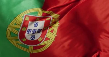 Kopya uzayı olan Portekiz bayrağının animasyonu. Spor, hareket, eğitim ve aktif yaşam tarzı kavramı.