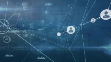 Profil simgesinin ses dalgaları ve programlama dili üzerinden çizgilerle birleştirilmesi. Dijital olarak üretilmiş, hologram, kodlama, iletişim, fütüristik ve teknoloji kavramı.