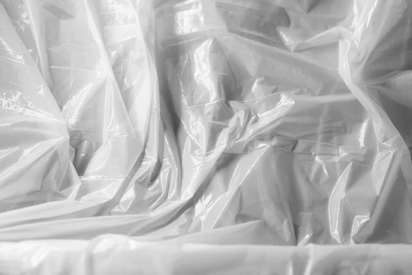 Отражение Света Тени Складки Складки Белом Пластиковом Листе Монохромный Свет — стоковое фото