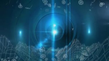 Siyah arka planda mavi veri işleme dijital animasyonu. Küresel çevrimiçi güvenlik bağlantıları veri işleme ve dijital arayüz konsepti dijital olarak oluşturuldu.