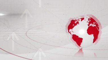 Dünya üzerinde veri işleme animasyonu. küresel iş ve dijital arayüz kavramı dijital olarak oluşturulmuş video.