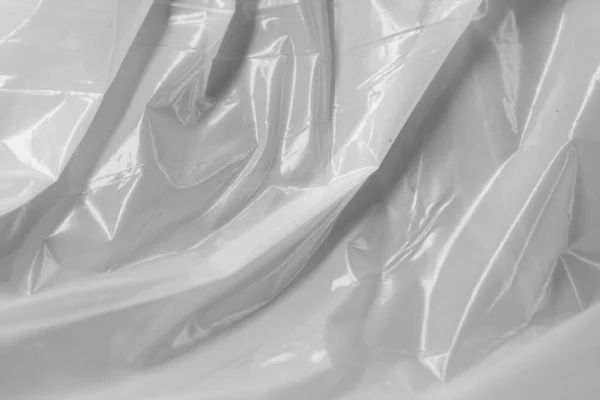 Refletindo Luz Sombra Vincos Dobras Folha Branca Tecido Brilhante Plástico — Fotografia de Stock