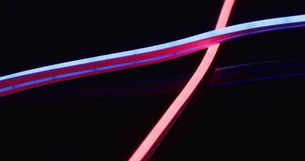 Animație Lumini Neon Roz Fundal Negru Spațiu Copiere Conceptul Fundal — Videoclip de stoc