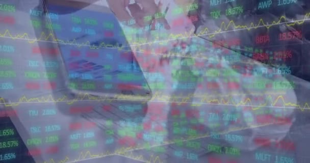 Animation Stock Market Data Processing Close Smartphone Global Economy Business — Stock Video