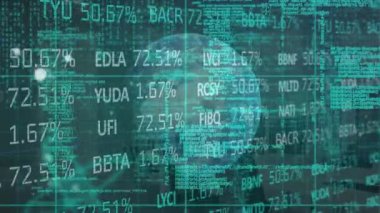 Dünya üzerinde veri işleme animasyonu. küresel iş ve dijital arayüz kavramı dijital olarak oluşturulmuş video.