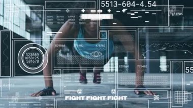 Sunucu odasında veri işleme ve küre animasyonu. Küresel iş dijital arayüzü teknolojisi ve dijital olarak oluşturulan ağ konsepti.