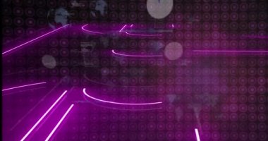 Doktorlar yerine simgelerle bağlantı ağının animasyonu. Küresel işletme finansmanı ve dijital arayüz kavramı dijital olarak oluşturulmuş video.