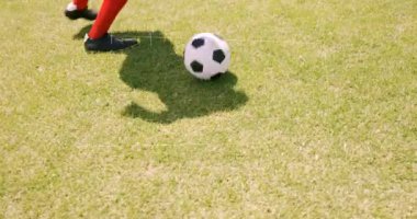 Beyazların stadyumdaki futbol oyuncularıyla ilgili oyun planları. Küresel spor ve dijital arayüz kavramı dijital olarak oluşturulmuş video.
