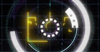 Kapsam taraması ve veri işleme ile mavi metin bileşimi. Küresel spor teknolojisi veri işleme ve dijital arayüz kavramı dijital olarak oluşturulmuş video.