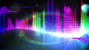 Hareket eden şekillerin üzerindeki ışık noktalarının animasyonu. Soyut arkaplan ve dijital arayüz kavramı dijital olarak oluşturulmuş video.