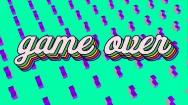 Oyunun canlandırması yeşil arkaplandaki şekiller üzerinden metin üzerinden. Sosyal medya ve dijital arayüz konsepti dijital olarak oluşturulmuş video.