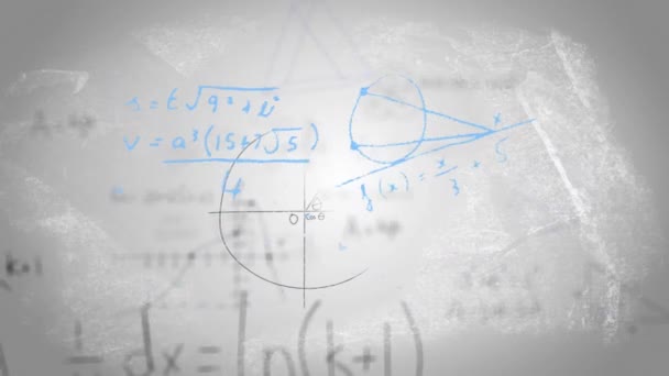 Animazione Equazione Matematica Sfocata Con Diagrammi Lavagna Bianca Generato Digitalmente — Video Stock