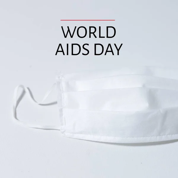 Composizione Aiuti Mondiali Giorno Testo Sopra Maschera World Aids Day — Foto Stock