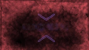 Kırmızı terk edilmiş duvara ok atan parlak tıkırtının animasyonu. Dijital olarak üretilmiş, hologram, çevrimiçi alışveriş, satın alma, işaret ve teknoloji kavramı.