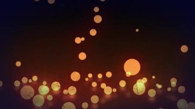 Kar yağarken yılbaşı dekorasyonunun canlandırılması. Enerji ışığı bağlantısı ve dijital olarak oluşturulan hareket konsepti.