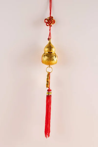 Composition Red Chinese Decoration White Background Chinese New Year Tradition — Stock Photo, Image