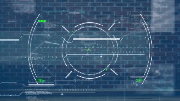 动画范围扫描的数据处理 全球商业和数字接口概念数字生成视频 — 图库视频影像
