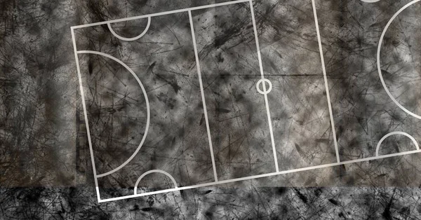 Sammansättning Vit Basketplan Rutnät Overhead Över Svart Strukturerad Bakgrund Idrotts — Stockfoto