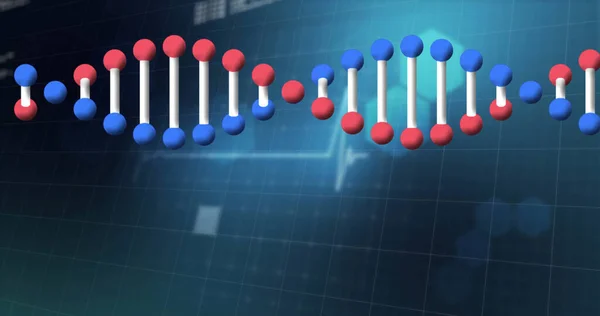 Imagen Dna Virus Con Procesamiento Datos Interfaz Digital Compuesto Digital —  Fotos de Stock