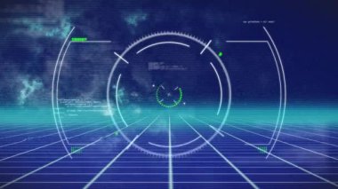 Parazit üzerine veri işleme animasyonu. küresel iş ve dijital arayüz kavramı dijital olarak oluşturulmuş video.