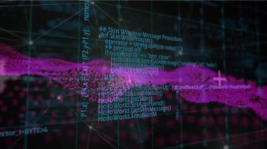 Veri işleme üzerinden bağlantı ağının animasyonu. küresel iş ve dijital arayüz kavramı dijital olarak oluşturulmuş video.