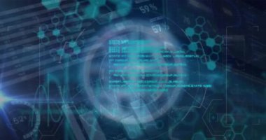 Veri işleme üzerinden bağlantı ağının animasyonu. küresel iş ve dijital arayüz kavramı dijital olarak oluşturulmuş video.