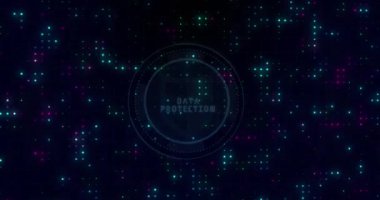 Veri işleme üzerinde noktaların canlandırılması. Küresel iş ve dijital arayüz kavramı dijital olarak oluşturulmuş video.