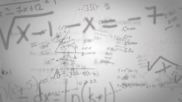 Animasi Bergerak Rumus Matematika Pada Latar Belakang Putih Pendidikan Dan — Stok Video
