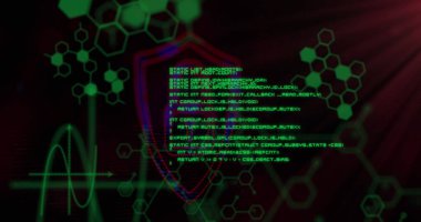 Siyahla ilgili bilgi ve veri işleme ile birlikte mor asma kilit sembolü. küresel araştırma teknolojisi, dijital veri ve güvenlik konsepti, dijital olarak oluşturulmuş görüntü.