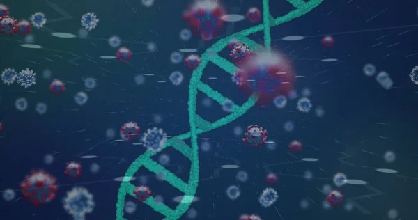 Зображення Dna Хмарою Проти Коронавірусу Цифровому Інтерфейсі Цифровий Склад Пандемія — стокове фото