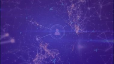 Şekiller üzerinden bağlantı ağının animasyonu. Küresel iş ve dijital arayüz kavramı dijital olarak oluşturulmuş video.