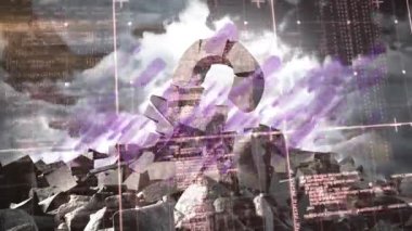 Yarım kilonun üzerinde veri işleme animasyonu. Küresel iş ve dijital arayüz kavramı dijital olarak oluşturulmuş video.